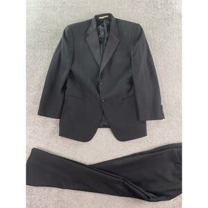 Joseph Abboud Tuxedo 41 R Black Wool Wedding Formal Jackets Pants Set 33x30
